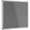 Bi-Office Enclore Top Hinged Lockable Door Fire Retardant Grey Felt Noticeboard Display Case, 8xA4, Aluminium Frame