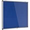 Bi-Office Enclore Top Hinged Lockable Door Fire Retardant Blue Felt Noticeboard Display Case, 12xA4, Aluminium Frame