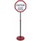 Bi-Office Octagonal Magnetic Drywipe Floor Sign, Red