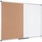 Bi-Office Maya Cork and Drywipe Combination Board, 1200x900mm, Aluminium Frame