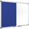 Bi-Office Maya Blue Felt and Drywipe Combination Board, 600x400mm, Aluminium Frame