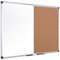 Bi-Office Maya Cork and Drywipe Combination Board, 900x600mm, Aluminium Frame