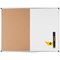 Bi-Office Maya Cork and Magnetic Drywipe Combination Board, 1800x900mm, Aluminium Frame