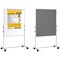 Bi-Office Mobile Duo Magnetic Easel and Grey Felt Board, 1200x700mm