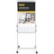 Bi-Office Mobile Duo Magnetic Easel and Grey Felt Board, 1200x700mm