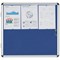 Bi-Office Enclore Blue Felt Notice Board Display Case, 6xA4, Aluminium Frame