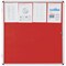 Bi-Office Enclore Red Felt Notice Board Display Case, 12xA4, Aluminium Frame