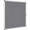 Bi-Office Enclore Grey Felt Notice Board Display Case, 12xA4, Aluminium Frame