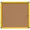 Bi-Office Ultrabrite Cork Board Display Case, 12xA4, Yellow Aluminium Frame