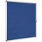 Bi-Office Enclore Blue Felt Notice Board Display Case, 12xA4, Aluminium Frame