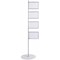 Bi-Office Floor Standing Aluminium Post Snap Display, A4, Pack of 4