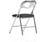 Sicily Folding Chair, Chrome Frame, Black, Pack of 4