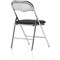 Sicily Folding Chair, Chrome Frame, Black, Pack of 4