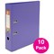 5 Star A4 Lever Arch Files, Plastic, Purple, Pack of 10