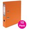 5 Star A4 Lever Arch Files, Plastic, Orange, Pack of 10