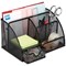 5 Star Mesh Desk Organiser, Scratch-resistant with Non-marking Rubber Pads, Black