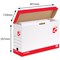 5 Star Transfer Case with Hinged Lid, Foolscap, Red & White, Pack of 20