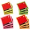 5 Star Sticky Notes, 76x76mm, Assorted Neon, Pack of 12 x 100 Notes