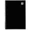 5 Star Hard Cover Wirebound Notebook, A5, Ruled, 160 Pages, Pack of 5