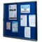 5 Star Noticeboard, Glazed Aluminium, W1200xH900mm, Blue