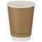 Edenware Double Wall PLA Lined Coffee Cup, 12oz, Kraft, Pack of 500