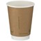 Edenware Double Wall PLA Lined Coffee Cup, 12oz, Kraft, Pack of 500