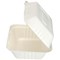 Bagasse Clamshell Large Meal Box, 9x6 Inch, White, Pack of 250