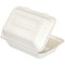 Bagasse Clamshell Large Meal Box, 9x6 Inch, White, Pack of 250