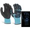 Glovezilla Glow In The Dark Foam Nitrile Gloves, Blue, Large