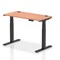 Air 1200mm Slim Rectangular Height-Adjustable Desk, Black Leg, Beech