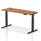 Air 1600mm Slim Rectangular Height-Adjustable Desk, Black Leg, Walnut