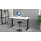 Air 1600mm Slim Rectangular Height-Adjustable Desk, Black Leg, White