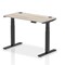 Air 1200mm Slim Rectangular Height-Adjustable Desk, Black Leg, Grey Oak