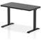 Black Ice 1145mm Rectangular Height Adjustable Desk, Black Leg, Black