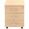 Impulse 3 Drawer Mobile Pedestal, Maple