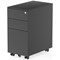 Impulse Slim 3 Drawer Steel Mobile Pedestal, Black