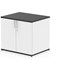 Impulse Two-Tone Desk High Cupboard, 1 Shelf, 730mm High, Black and White