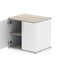 Impulse Two-Tone Desk High Cupboard, 1 Shelf, 730mm High, Grey Oak and White