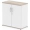 Impulse Two-Tone Low Cupboard, 1 Shelf, 800mm High, Grey Oak and White