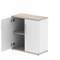 Impulse Two-Tone Low Cupboard, 1 Shelf, 800mm High, Grey Oak and White