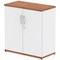 Impulse Two-Tone Low Cupboard, 1 Shelf, 800mm High, Walnut and White