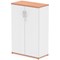 Impulse Two-Tone Medium Cupboard, 2 Shelves, 1200mm High, Beech and White