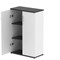 Impulse Two-Tone Medium Cupboard, 2 Shelves, 1200mm High, Black and White