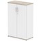 Impulse Two-Tone Medium Cupboard, 2 Shelves, 1200mm High, Grey Oak and White