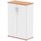 Impulse Two-Tone Medium Cupboard, 2 Shelves, 1200mm High, Oak and White