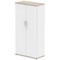 Impulse Two-Tone Tall Cupboard, 3 Shelves, 1600mm High, Grey Oak and White