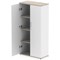 Impulse Two-Tone Tall Cupboard, 3 Shelves, 1600mm High, Grey Oak and White