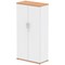 Impulse Two-Tone Tall Cupboard, 3 Shelves, 1600mm High, Oak and White