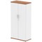 Impulse Two-Tone Tall Cupboard, 3 Shelves, 1600mm High, Walnut and White