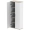 Impulse Two-Tone Extra Tall Cupboard, 4 Shelves, 2000mm High, Grey Oak and White